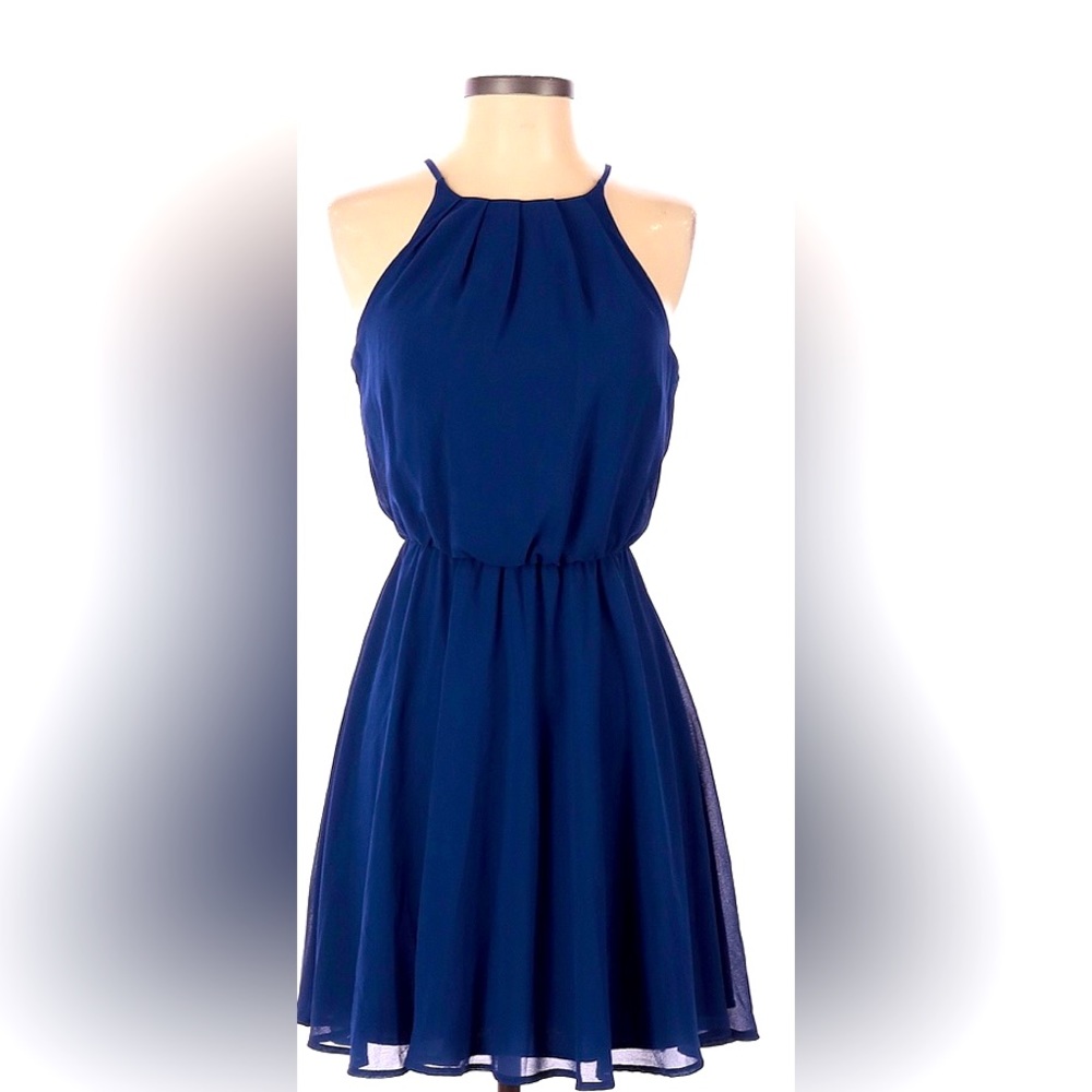 Blue Rain, Navy Blue Mid- thigh Cocktail Dress